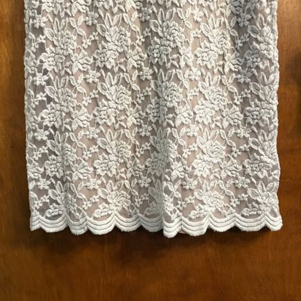 White Lace Connected Apparel Dress Wedding Bach Easter Short 3/4 Scoop Women's 6 - Picture 4 of 6